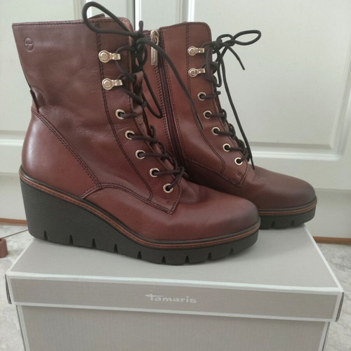 Tamaris ankle boots like new, genuine leather, size 38, brown