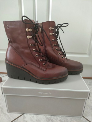 Tamaris ankle boots like new, genuine leather, size 38, brown