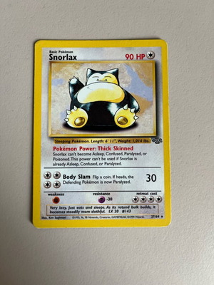 Snorlax 27/64 JU card used in good condition
