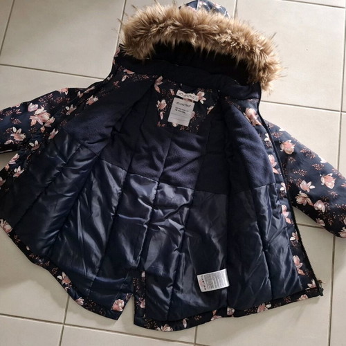 Minymo parka for girl size 128, like new, floral design