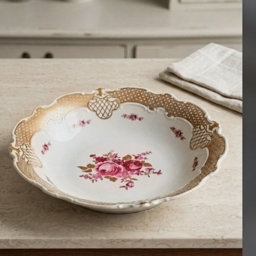 Wallendorf vintage porcelain bowl with floral motif, like new
