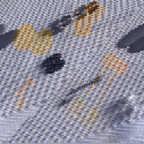 Σκουλαρίκια κρεμαστά μεταχειρισμένα, 4 ζευγάρια σε απόχρωση χρυσού