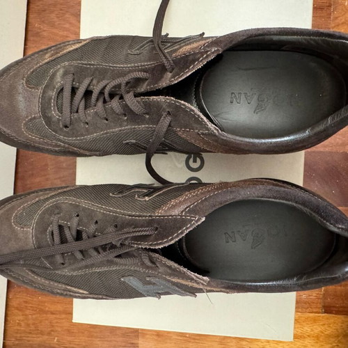 Hogan sneakers used, size 44.5, brown suede and fabric