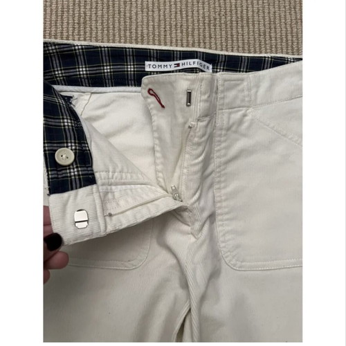 Tommy Hilfiger slim corduroy pants like new, size Small, ecru