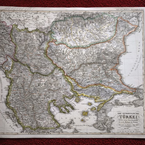 German Map Die Europäische Türkei 1874 used, historical