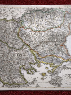 German Map Die Europäische Türkei 1874 used, historical