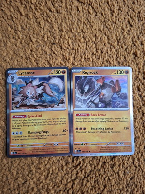 Pokemon TCG pack of Lycanroc and Regirock cards new