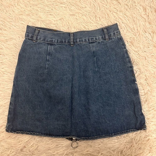 Denim skirt with zipper like new, blue, size S