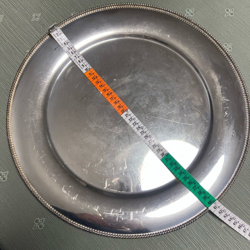 Argentepie silver plated 1000 BE plate used, 40 cm diameter