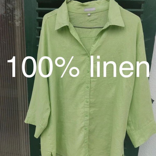 Marco Pecci 100% linen green shirt like new XXL
