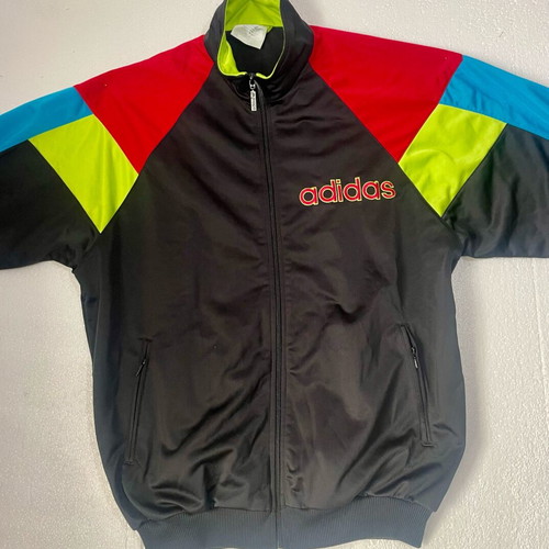 Adidas vintage 90s track jacket like new, multi-color neon details