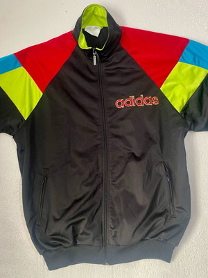 Adidas vintage 90s track jacket like new, multi-color neon details