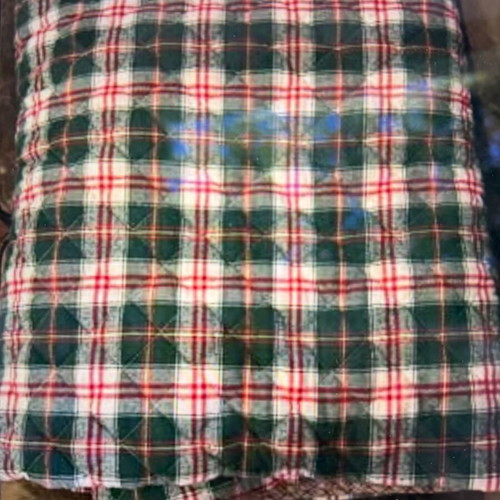 Green checkered bed cover 100% cotton 270x250 cm