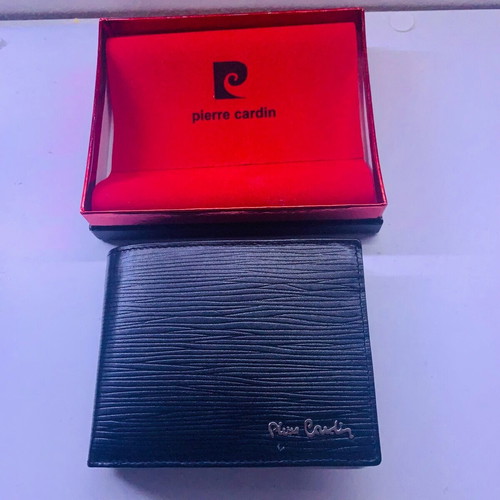 Pierre Cardin men's wallet new, black with embossed texture