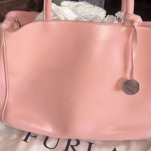 Furla pink handbag used, missing shoulder strap