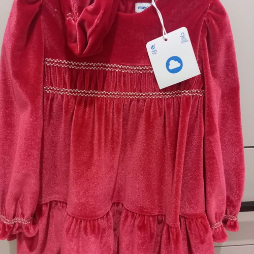 Mayoral toddler dress new, red, 18 months with ribbon