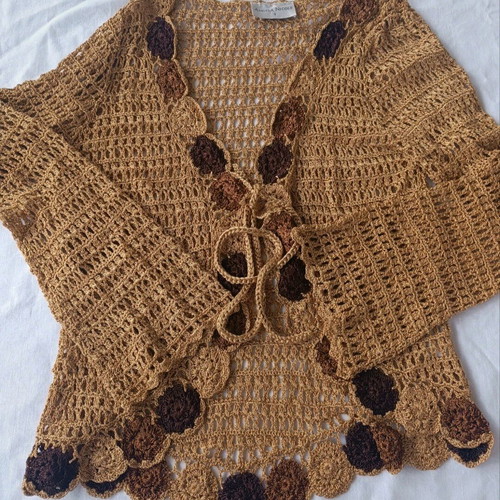 Angela Nicole crochet top and cardigan set, size Medium, like new