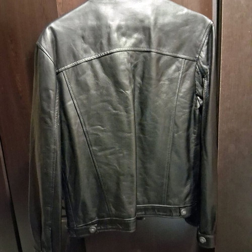 Leather jacket men's Hountalas like new, size Large, black