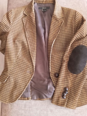 Zara corduroy jacket used, brown and beige, 100% cotton