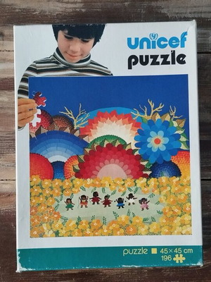 Unicef Puzzle Vintage "Children playing" μεταχειρισμένο, 196 κομμάτια, 45x45 cm