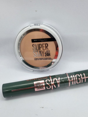 Maybelline Super Stay Powder 10 and Sky High Mascara Green Altitude new