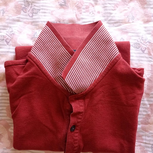 Marks & Spencer men's short-sleeve shirt medium used, red cotton