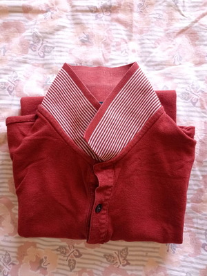 Marks & Spencer men's short-sleeve shirt medium used, red cotton