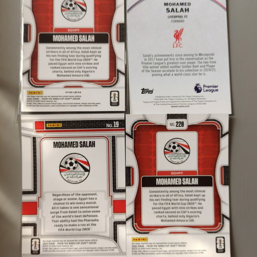 Mohamed Salah Prizm Silver Cards and Topps Finest combo new