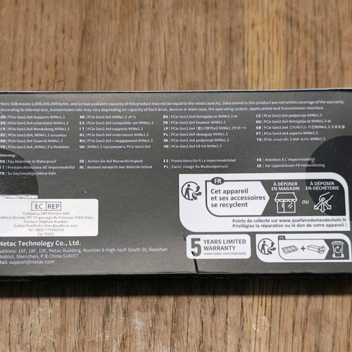 Netac 2280 Gen3x4 500GB SSD new