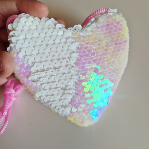 Children's wallet with pink sequins, unused