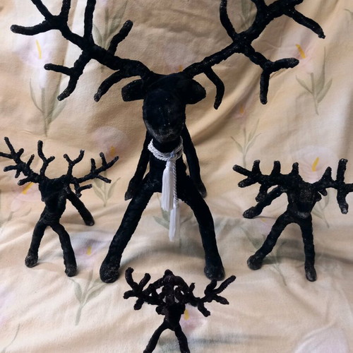 Christmas reindeer handmade used, set of 5 pieces