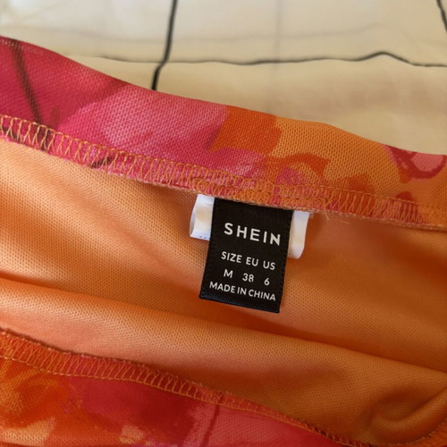 Shein orange mesh maxi skirt size M