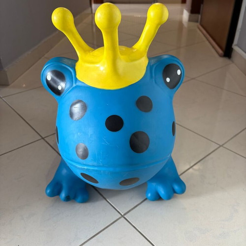 Jumpy inflatable frog toy used, blue, 12+ months