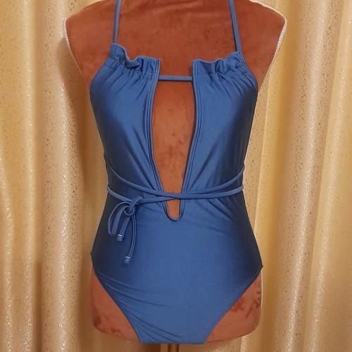 Shiny one-piece swimsuit size S like new, blue