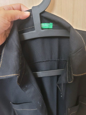Benetton dress like new, dark blue with rust-colored stitching