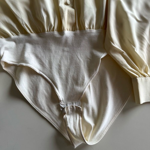 Vintage silk shirt Made in Italy used, beige, size M