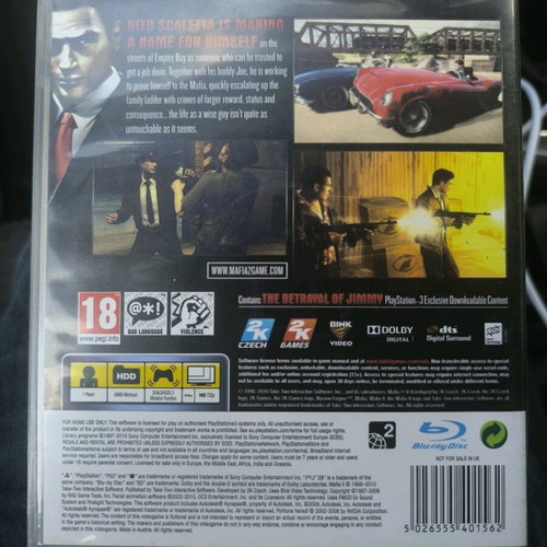 Mafia 2 PS3 case, manual and map like new