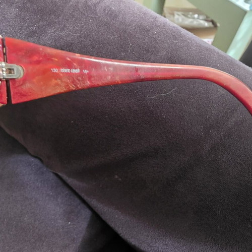 Roberto Cavalli glasses frame collectible, like new, red and gold