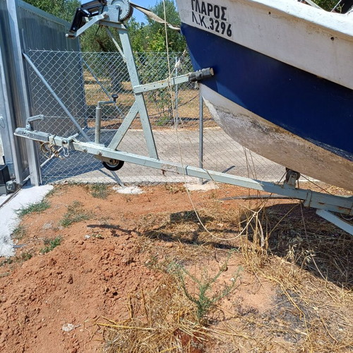 5-Meter Boat Trailer with Damaged Boat, Refurbished