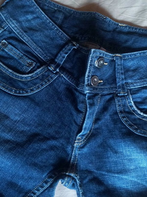 Jean vintage shorts 3/4 low waist like new, blue, size S