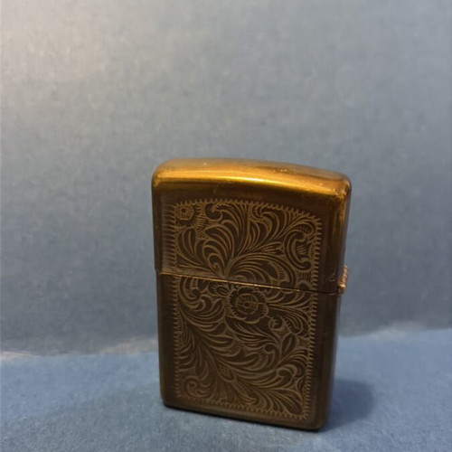 Zippo Slim Venetian Solid Brass lighter 1992, used