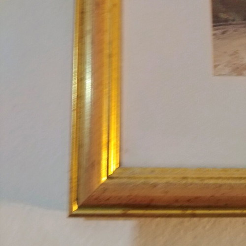 Wall frames set of 3 like new, handmade wood with glass and passepartout