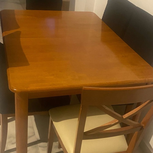 Wooden dining set with 6 chairs