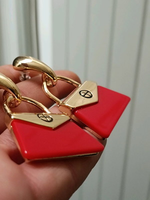 Retro women's stainless steel earrings with enamel in gold color new