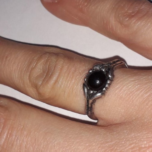 Silver ring used with semi-precious stone