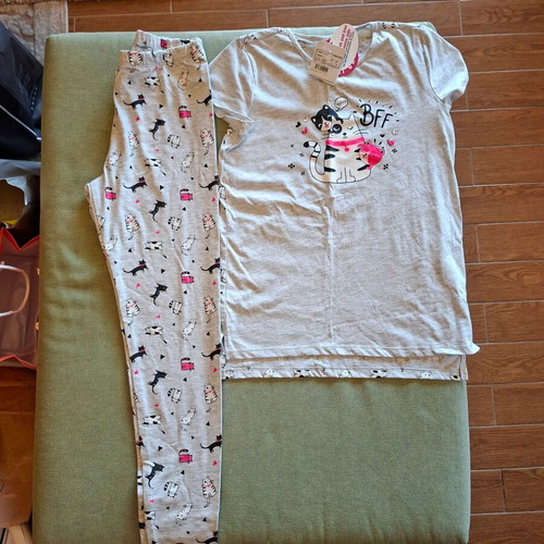 Children's pajamas set with cats Lc Waikiki new, grey-pink