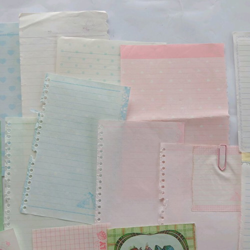 Collectible used letter papers, various small sizes