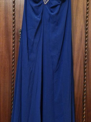 Chiffon dress blue size 54 new with embroidery