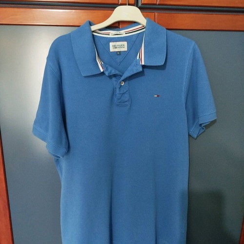 Tommy Hilfiger short-sleeve shirt used, blue, size XL