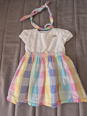 Baby dress 3-6 months summer with ribbon set like new, unworn
